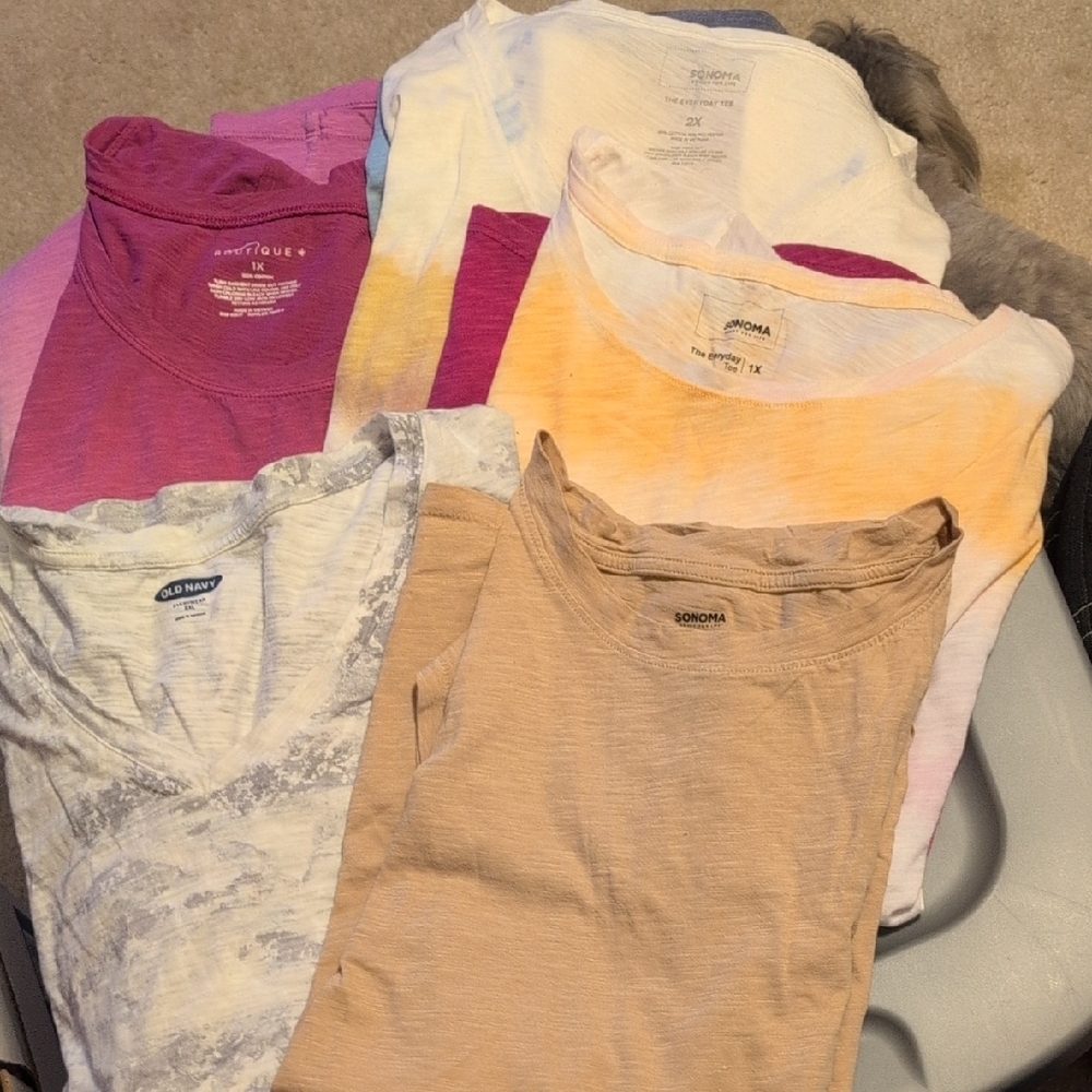 Multiple brands Short Sleeve Tees - Pnk1 Purple, White, Yellow, Tan